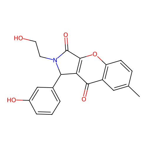 2-(2-hydroxyethyl)-1-(3-hydroxyphenyl)-7-methyl-1,2-dihydrochromeno[2,3-c]pyrrole-3,9-dione structure