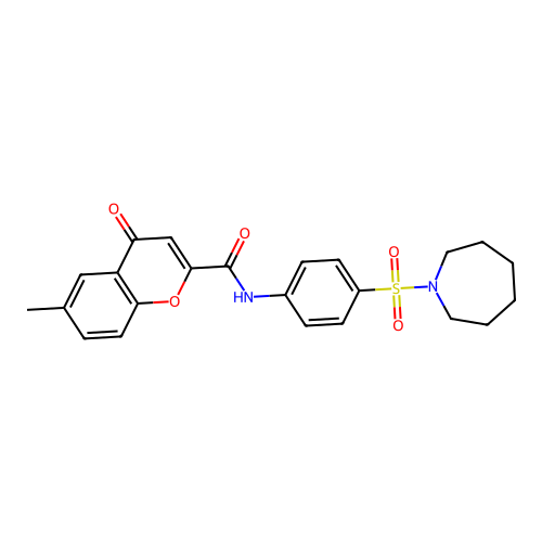 N-[4-(azepan-1-ylsulfonyl)phenyl]-6-methyl-4-oxo-4H-chromene-2-carboxamide structure