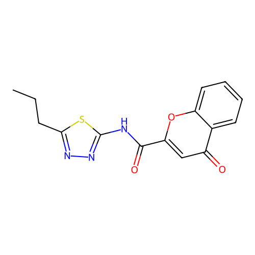 4-oxo-N-(5-propyl-1,3,4-thiadiazol-2-yl)-4H-chromene-2-carboxamide structure