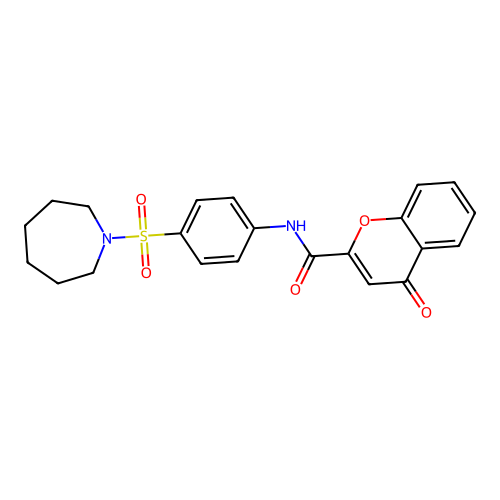 N-[4-(azepan-1-ylsulfonyl)phenyl]-4-oxo-4H-chromene-2-carboxamide structure