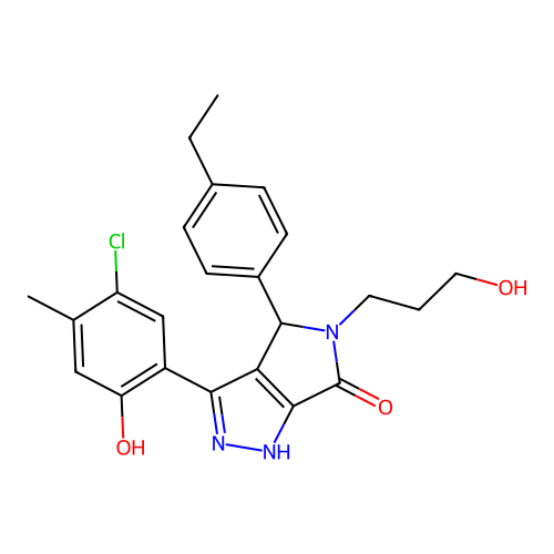 3-(5-chloro-2-hydroxy-4-methylphenyl)-4-(4-ethylphenyl)-5-(3-hydroxypropyl)-4,5-dihydropyrrolo[3,4-c]pyrazol-6(2H)-one structure