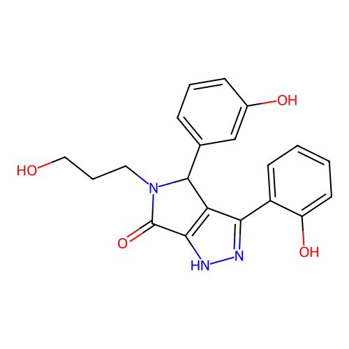 3-(2-hydroxyphenyl)-4-(3-hydroxyphenyl)-5-(3-hydroxypropyl)-4,5-dihydropyrrolo[3,4-c]pyrazol-6(2H)-one structure