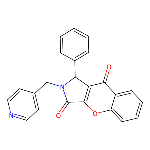 1-Phenyl-2-(pyridin-4-ylmethyl)-1,2-dihydrochromeno[2,3-c]pyrrole-3,9-dione structure