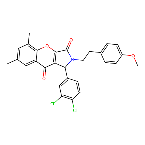 1-(3,4-dichlorophenyl)-2-[2-(4-methoxyphenyl)ethyl]-5,7-dimethyl-1,2-dihydrochromeno[2,3-c]pyrrole-3,9-dione structure