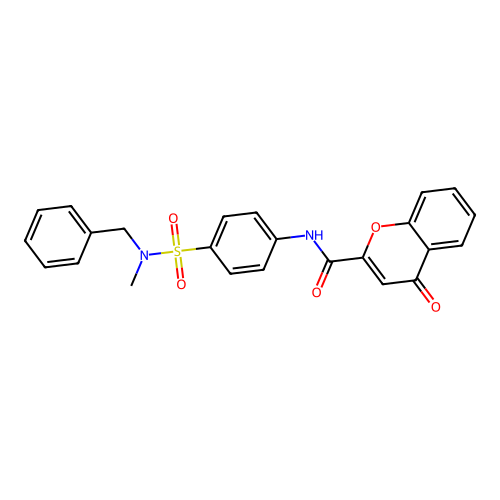 N-{4-[benzyl(methyl)sulfamoyl]phenyl}-4-oxo-4H-chromene-2-carboxamide structure