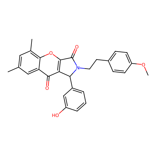 1-(3-hydroxyphenyl)-2-[2-(4-methoxyphenyl)ethyl]-5,7-dimethyl-1,2-dihydrochromeno[2,3-c]pyrrole-3,9-dione structure