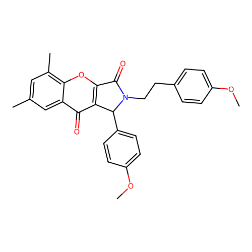 1-(4-methoxyphenyl)-2-[2-(4-methoxyphenyl)ethyl]-5,7-dimethyl-1,2-dihydrochromeno[2,3-c]pyrrole-3,9-dione structure