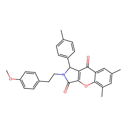 2-[2-(4-methoxyphenyl)ethyl]-5,7-dimethyl-1-(4-methylphenyl)-1,2-dihydrochromeno[2,3-c]pyrrole-3,9-dione structure