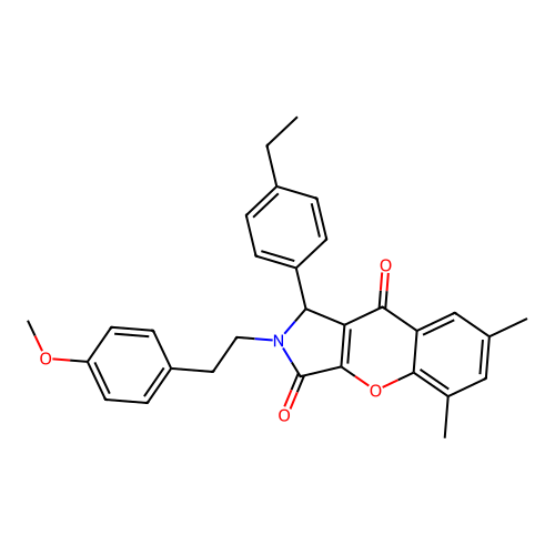 1-(4-ethylphenyl)-2-[2-(4-methoxyphenyl)ethyl]-5,7-dimethyl-1,2-dihydrochromeno[2,3-c]pyrrole-3,9-dione structure