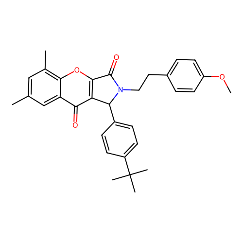1-(4-tert-butylphenyl)-2-[2-(4-methoxyphenyl)ethyl]-5,7-dimethyl-1,2-dihydrochromeno[2,3-c]pyrrole-3,9-dione structure