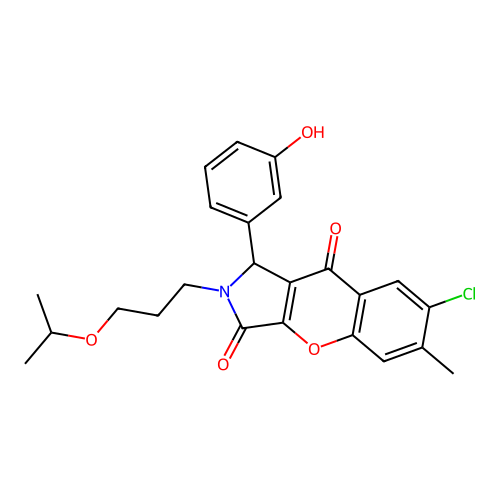 7-chloro-1-(3-hydroxyphenyl)-6-methyl-2-[3-(propan-2-yloxy)propyl]-1,2-dihydrochromeno[2,3-c]pyrrole-3,9-dione structure