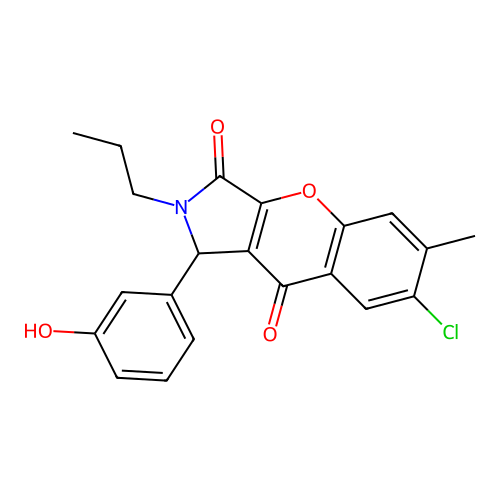 7-chloro-1-(3-hydroxyphenyl)-6-methyl-2-propyl-1,2-dihydrochromeno[2,3-c]pyrrole-3,9-dione structure