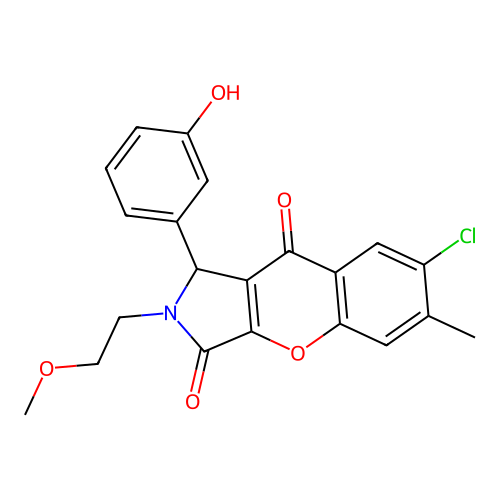 7-chloro-1-(3-hydroxyphenyl)-2-(2-methoxyethyl)-6-methyl-1,2-dihydrochromeno[2,3-c]pyrrole-3,9-dione structure