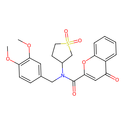 N-(3,4-dimethoxybenzyl)-N-(1,1-dioxidotetrahydrothiophen-3-yl)-4-oxo-4H-chromene-2-carboxamide structure