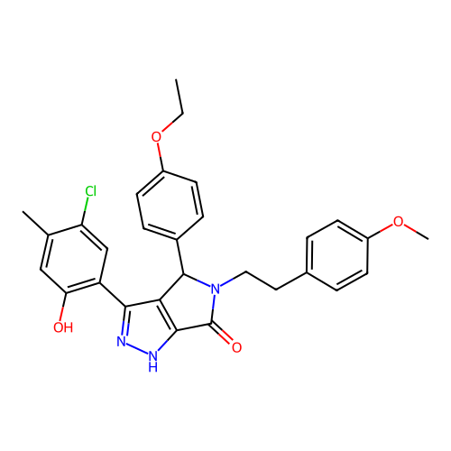 3-(5-chloro-2-hydroxy-4-methylphenyl)-4-(4-ethoxyphenyl)-5-[2-(4-methoxyphenyl)ethyl]-4,5-dihydropyrrolo[3,4-c]pyrazol-6(2H)-one structure
