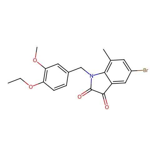 5-bromo-1-(4-ethoxy-3-methoxybenzyl)-7-methyl-1H-indole-2,3-dione structure