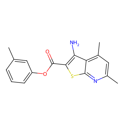 3-Methylphenyl 3-amino-4,6-dimethylthieno[2,3-b]pyridine-2-carboxylate structure