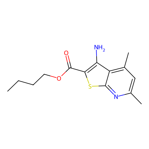 Butyl 3-amino-4,6-dimethylthieno[2,3-b]pyridine-2-carboxylate structure
