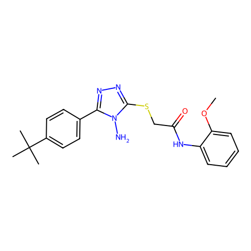 2-{[4-amino-5-(4-tert-butylphenyl)-4H-1,2,4-triazol-3-yl]sulfanyl}-N-(2-methoxyphenyl)acetamide structure