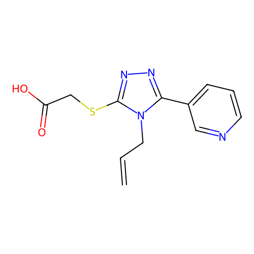 (4-Allyl-5-pyridin-3-yl-4H-[1,2,4]triazol-3-ylsulfanyl)-acetic acid structure