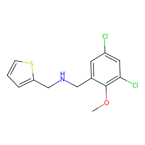 N-(3,5-dichloro-2-methoxybenzyl)-N-(2-thienylmethyl)amine structure