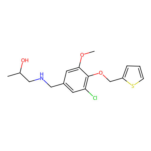 1-{[3-Chloro-5-methoxy-4-(2-thienylmethoxy)benzyl]amino}-2-propanol structure