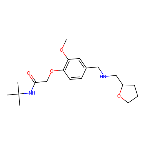 N-tert-butyl-2-[2-methoxy-4-[(oxolan-2-ylmethylamino)methyl]phenoxy]acetamide structure