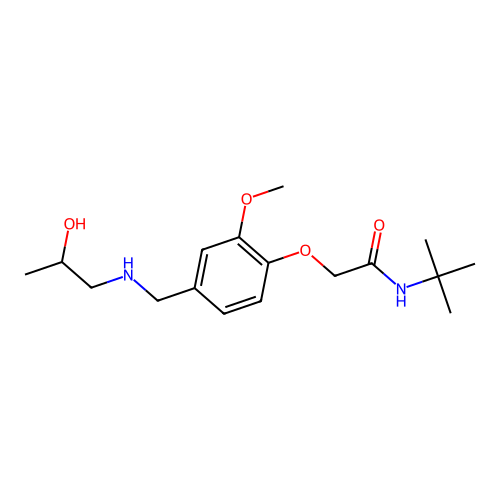 N-tert-butyl-2-(4-{[(2-hydroxypropyl)amino]methyl}-2-methoxyphenoxy)acetamide structure