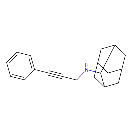 N-(3-phenylprop-2-ynyl)adamantan-2-amine structure