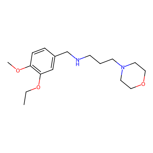 N-(3-ethoxy-4-methoxybenzyl)-3-(morpholin-4-yl)propan-1-amine structure