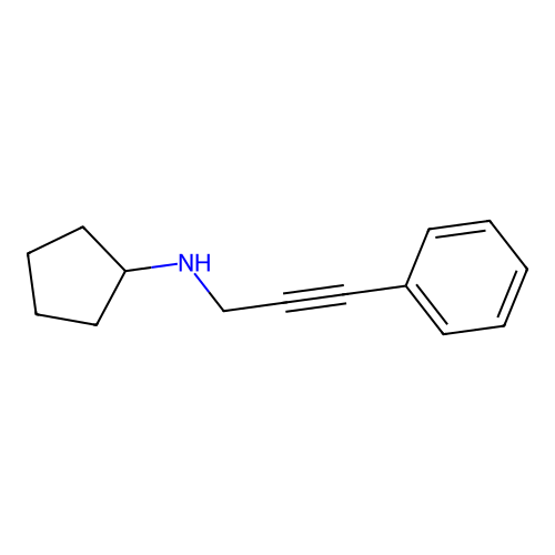 N-(3-phenylprop-2-ynyl)cyclopentanamine structure