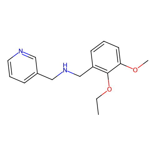 1-(2-ethoxy-3-methoxyphenyl)-N-(pyridin-3-ylmethyl)methanamine structure