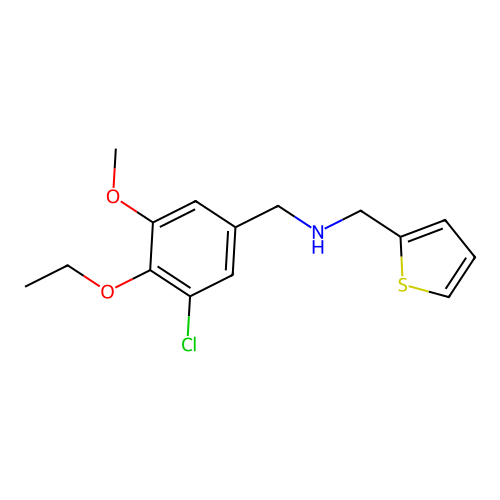 N-[(3-chloro-4-ethoxy-5-methoxyphenyl)methyl]-1-thiophen-2-ylmethanamine structure