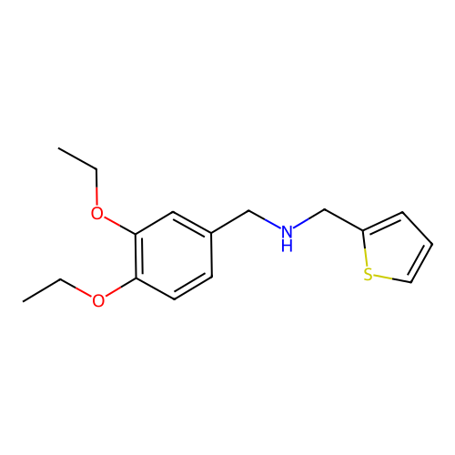 1-(3,4-diethoxyphenyl)-N-(thiophen-2-ylmethyl)methanamine structure