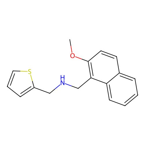 1-(2-methoxynaphthalen-1-yl)-N-(thiophen-2-ylmethyl)methanamine structure