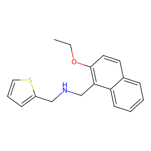 N-[(2-ethoxy-1-naphthyl)methyl]-N-(2-thienylmethyl)amine structure