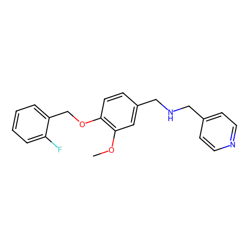 N-{4-[(2-fluorobenzyl)oxy]-3-methoxybenzyl}-N-(4-pyridinylmethyl)amine structure