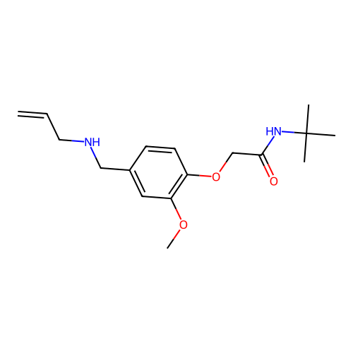 N-tert-butyl-2-{2-methoxy-4-[(prop-2-en-1-ylamino)methyl]phenoxy}acetamide structure