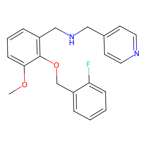 1-{2-[(2-fluorobenzyl)oxy]-3-methoxyphenyl}-N-(pyridin-4-ylmethyl)methanamine structure