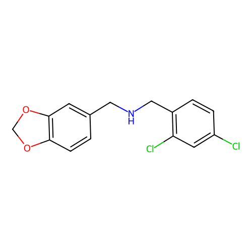 1-(1,3-benzodioxol-5-yl)-N-(2,4-dichlorobenzyl)methanamine structure