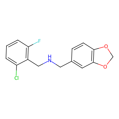 1-(1,3-benzodioxol-5-yl)-N-(2-chloro-6-fluorobenzyl)methanamine structure