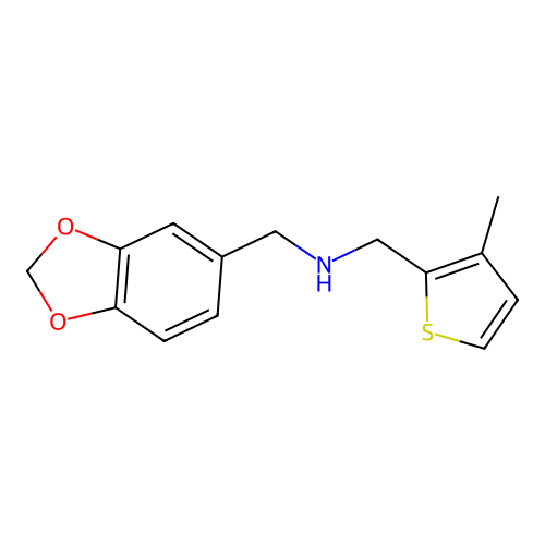 1-(1,3-benzodioxol-5-yl)-N-[(3-methylthiophen-2-yl)methyl]methanamine structure