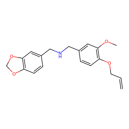 1-(1,3-benzodioxol-5-yl)-N-[3-methoxy-4-(prop-2-en-1-yloxy)benzyl]methanamine structure