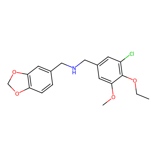 Benzo[1,3]dioxol-5-ylmethyl-(3-chloro-4-ethoxy-5-methoxy-benzyl)-amine structure