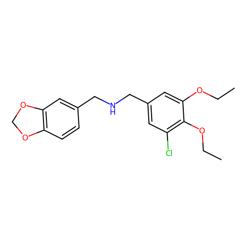 1-(1,3-benzodioxol-5-yl)-N-(3-chloro-4,5-diethoxybenzyl)methanamine structure