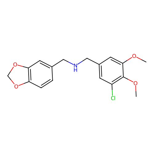 Benzo[1,3]dioxol-5-ylmethyl-(3-chloro-4,5-dimethoxy-benzyl)-amine structure