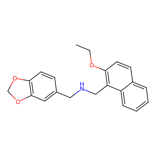 Benzo[1,3]dioxol-5-ylmethyl-(2-ethoxy-naphthalen-1-ylmethyl)-amine structure