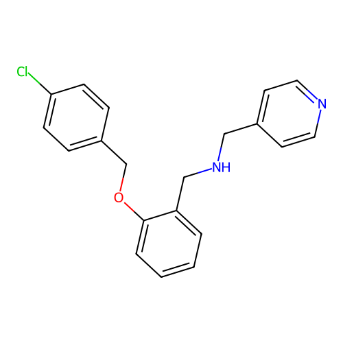 N-{2-[(4-chlorobenzyl)oxy]benzyl}-N-(4-pyridinylmethyl)amine structure