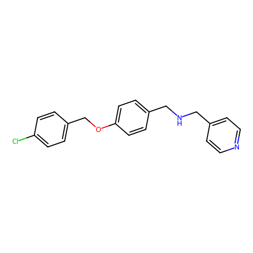 1-{4-[(4-chlorobenzyl)oxy]phenyl}-N-(pyridin-4-ylmethyl)methanamine structure