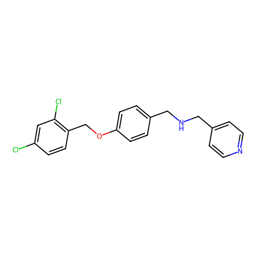 1-{4-[(2,4-dichlorobenzyl)oxy]phenyl}-N-(pyridin-4-ylmethyl)methanamine structure